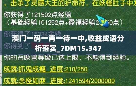 澳门一码一肖一待一中,收益成语分析落实_7DM15.347