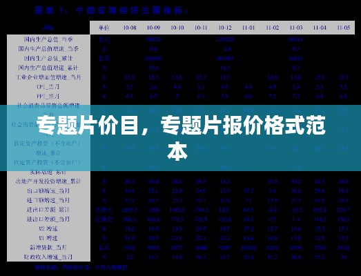 专题片价目,专题片报价格式范本