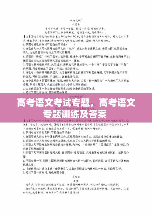 高考语文考试专题,高考语文专题训练及答案